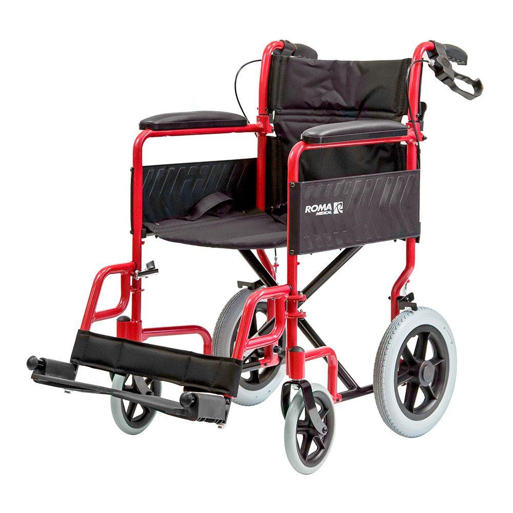 1235: Lightweight Car Transit Wheelchair - Red