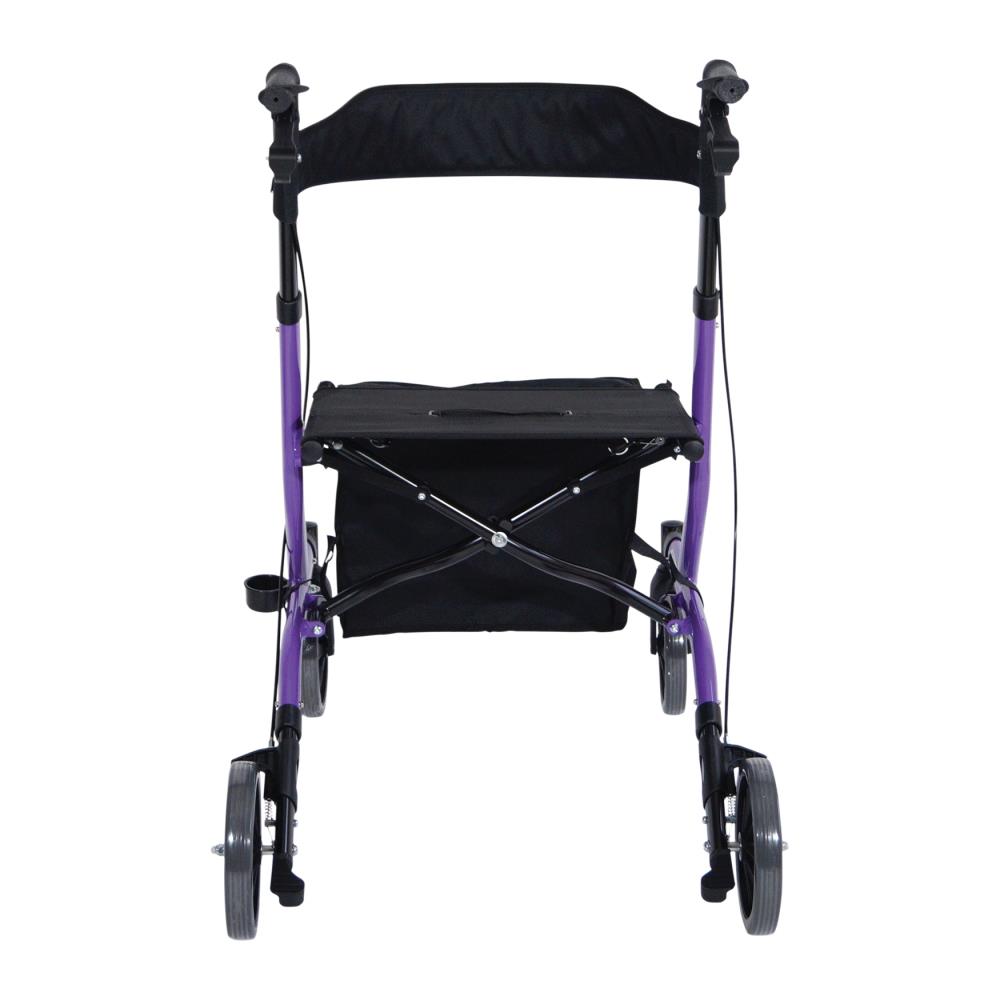 Aidapt Deluxe Ultra Lightweight Folding 4 Wheeled Rollator - Purple frame eear view