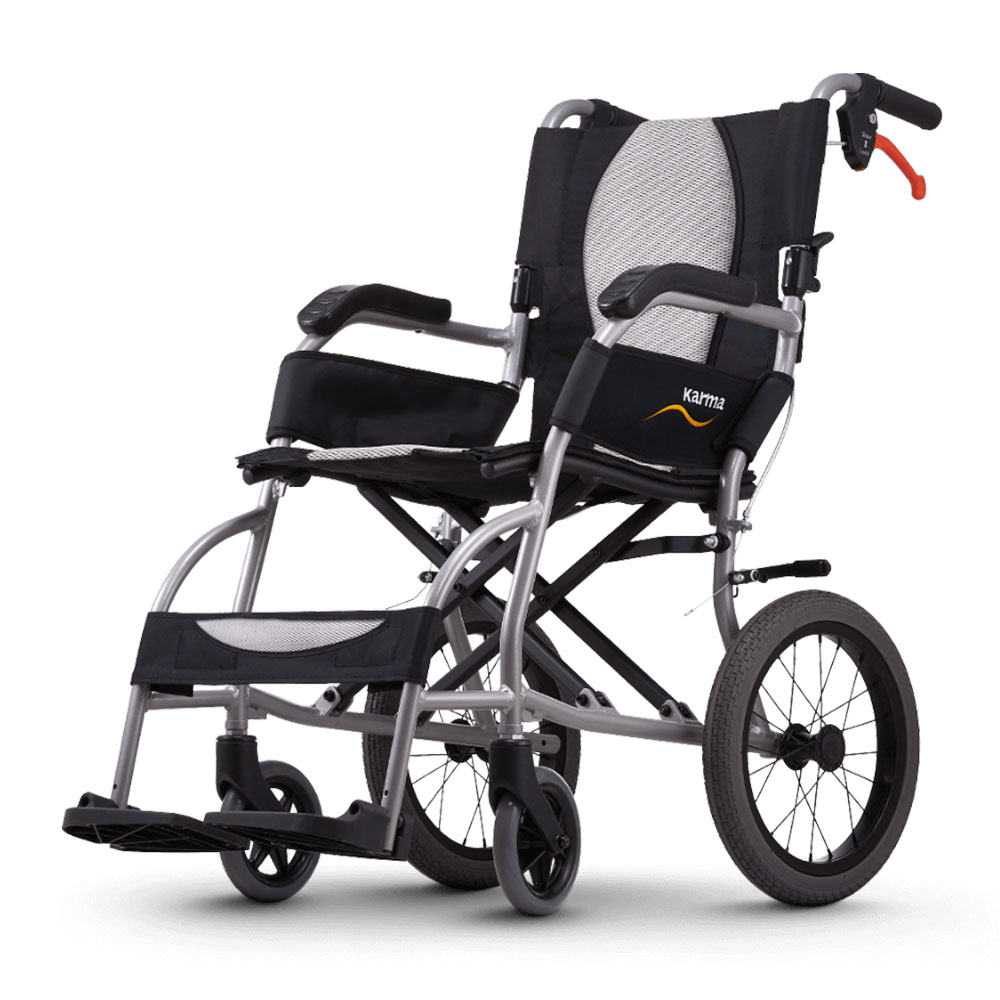 Karma Ergo Lite - Lightweight Portable Wheelchair Silver Pearl