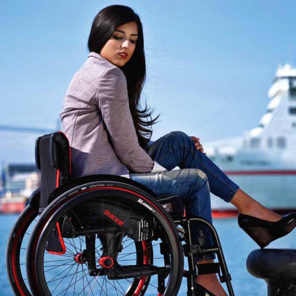 Quickie Neon² Folding Wheelchair - Lifestyle photo