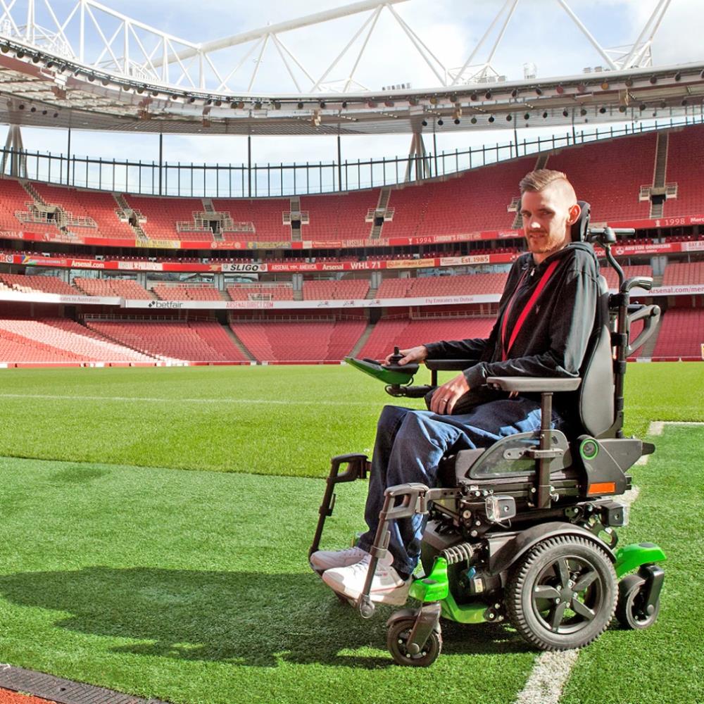 Ottobock Juvo B5 / B6 Power Wheelchair - On a football pitch