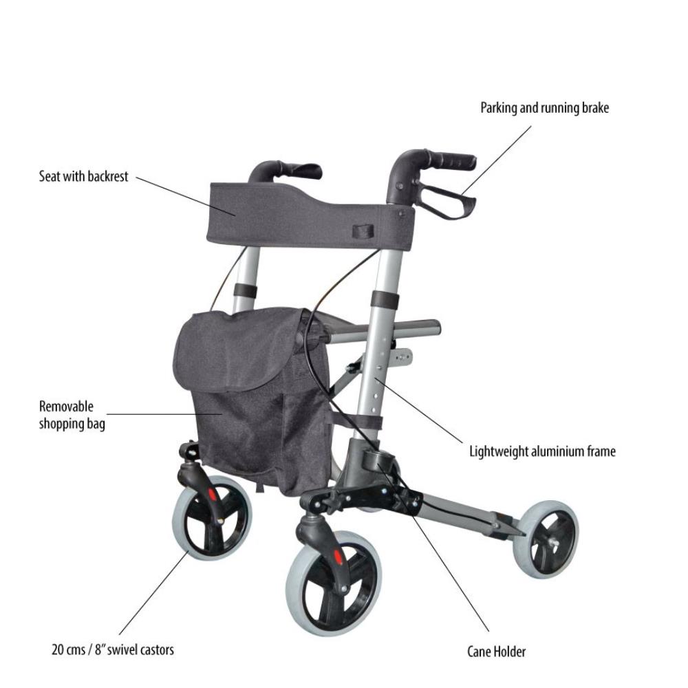 Roma City Walker Lightweight Folding Rollator