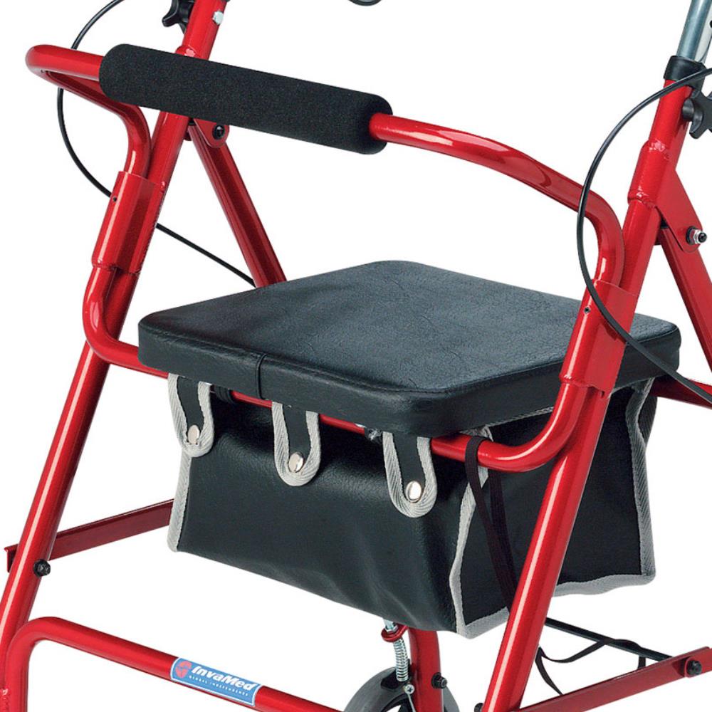 Roma Lightweight 4 Wheel Rollator - Padded seat and shopping bag