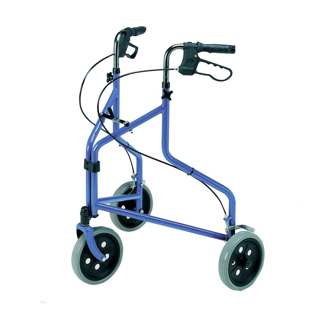 Roma Lightweight Tri-Wheel Walker with Loop Brakes - Lightweight walking aid
